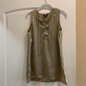 Champagne, 100% silk, lace up top